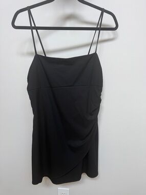 Zara Black Mini Slip Dress with Double Spaghetti Straps